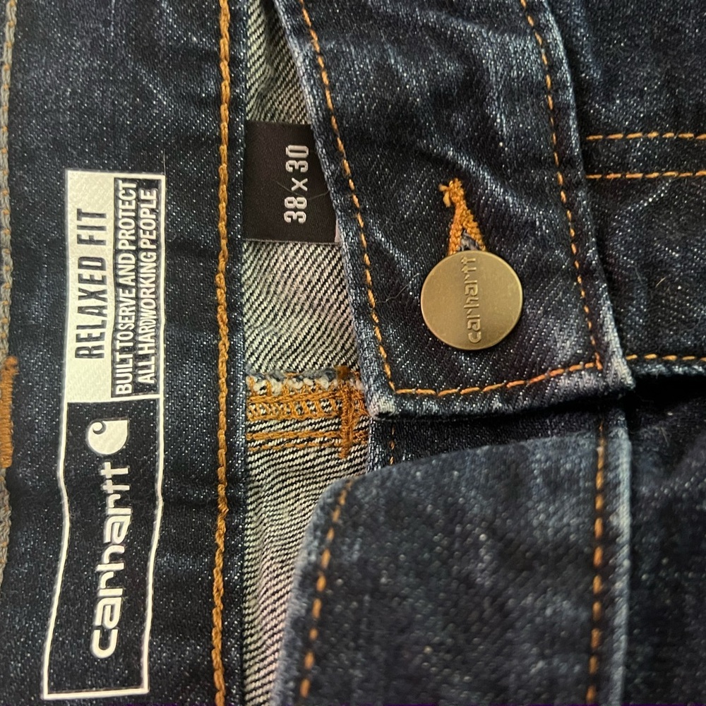 Carhartt Men's Relaxed Fit Dark Blue Jeans